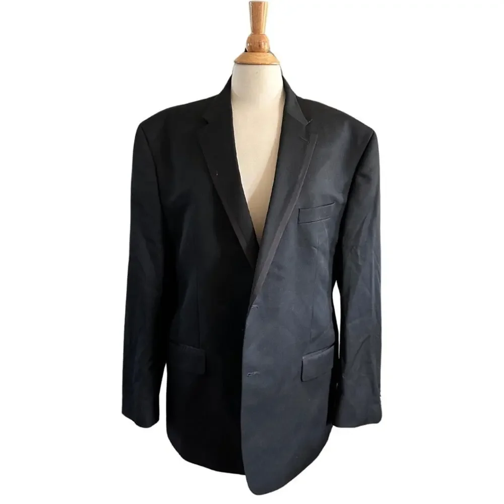 Sean John Black Suit Tux Blazer Jacket Formal Wedding Prom Classic Black Tie
